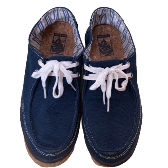 VANS Rata Moc Blue Canvas Mens 9.5 [[RARE]] - Picture 1 of 7